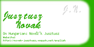 jusztusz novak business card